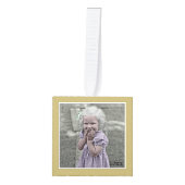 誕生日70キープサケート – 金ゴールド/白の数字パターン キューブオーナメント (正面)