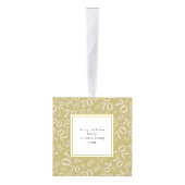 誕生日70キープサケート – 金ゴールド/白の数字パターン キューブオーナメント (右)