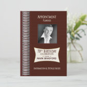 誕生日70招待状、アポイントメント本、写真 招待状 (スタンド正面)