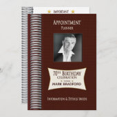 誕生日70招待状、アポイントメント本、写真 招待状 (正面/裏面)