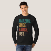 誕生日72nd飾り驚き1951年3月から tシャツ (正面フル)