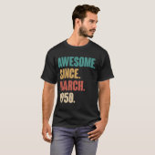 誕生日73rdデコレーション3月73歳ビンタグ tシャツ (正面フル)