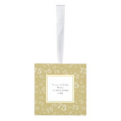 誕生日75の記念品-金ゴールドか白い数パターン キューブオーナメント (右)