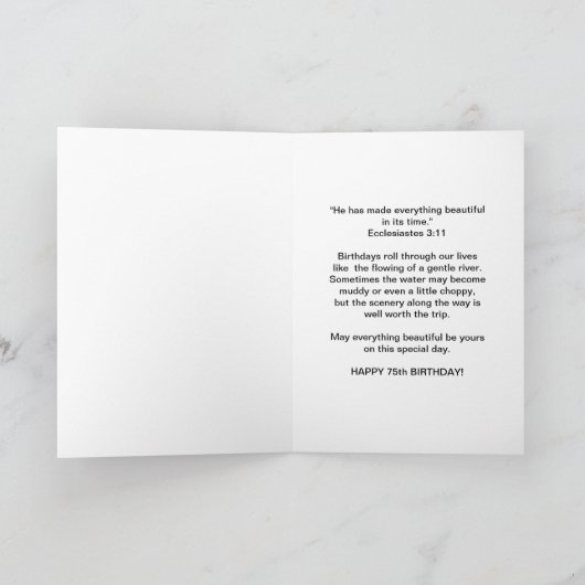 誕生日75日の出でエグレ素晴らしット・散歩 カード (内部)
