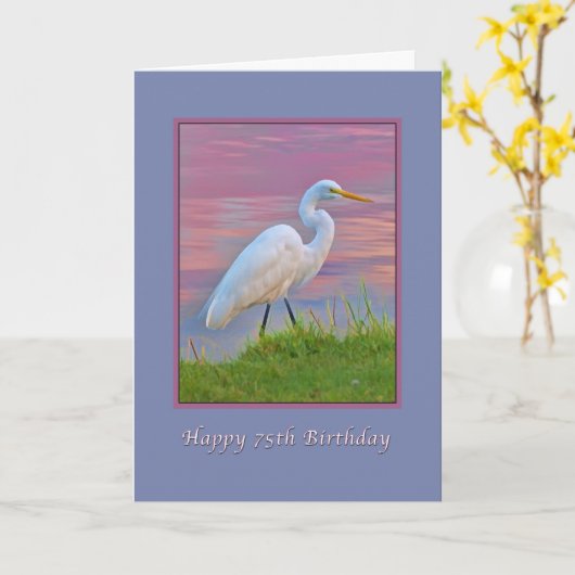 誕生日75日の出でエグレ素晴らしット・散歩 カード (黄色い花)