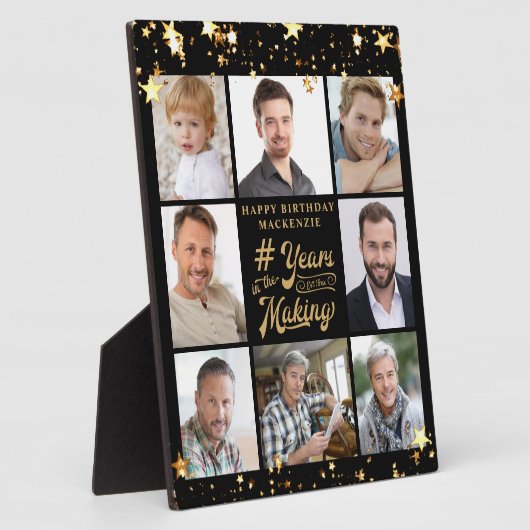 誕生日8フォトコラージュの年を作る星 フォトプラーク (側面)