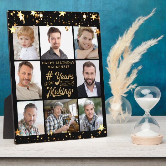 誕生日8フォトコラージュの年を作る星 フォトプラーク (側面)