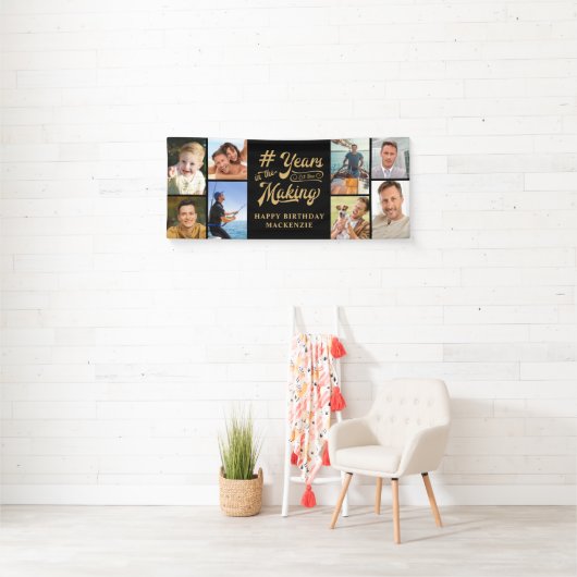 誕生日8フォトコラージュ制作年 横断幕 (インサイチュ)