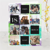 誕生日8枚の写真が折り畳みグリーティングカードをパーソナライズ カード (黄色い花)