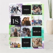 誕生日8枚の写真が折り畳みグリーティングカードをパーソナライズ カード (正面)