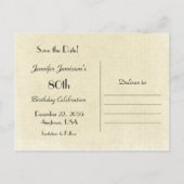 誕生日80回目のパーティーの招待を保存する 案内ポストカード (裏面)