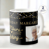 誕生日80年のマニュファクチャリング・ブラック・金ゴールド コーヒーマグカップ