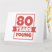 誕生日80年ヤング80thギフトおもしろいアイディア カード (黄色い花)