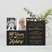 誕生日80年IN THE MAKING 2写真黒 招待状 (スタンド正面)