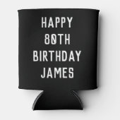誕生日80番黒エレガントパパ80スタイリッシュ人 缶クーラー (正面)