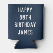 誕生日80thネイビエレガントーブルーパパ80スタイリッシュ人 缶クーラー (正面)