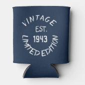 誕生日80thブルーエレガントパパの好意素朴 缶クーラー (正面)