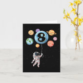 誕生日8th宇宙飛行士8年の古い宇宙惑星少年 カード (黄色い花)