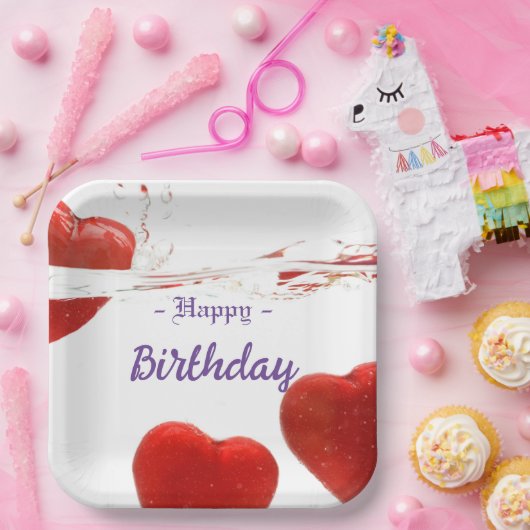 誕生日9インチスクエア紙プレート ペーパープレート (パーティー)