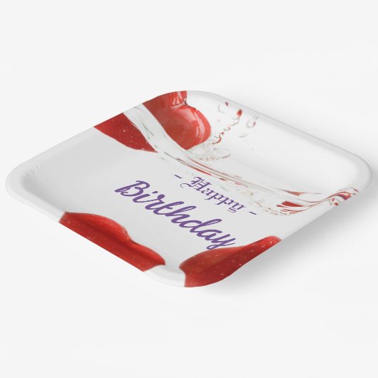 誕生日9インチスクエア紙プレート ペーパープレート (傾斜あり)