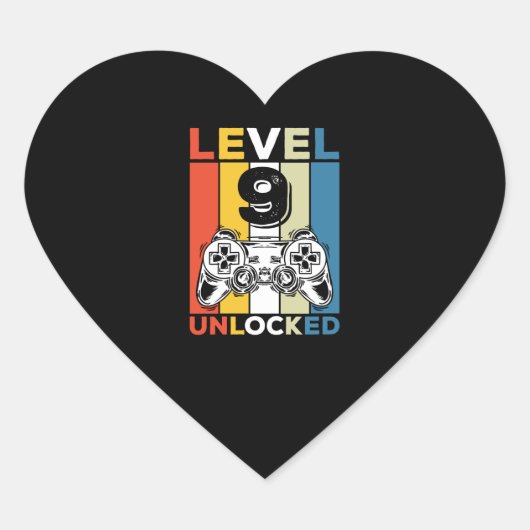 誕生日9番目のレベルのアンロック9ゲームヴィンテージ ハートシール (正面)