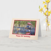 誕生日90番、2人の漁師 カード (黄色い花)