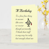 誕生日-おもしろい誕生日詩 カード (黄色い花)