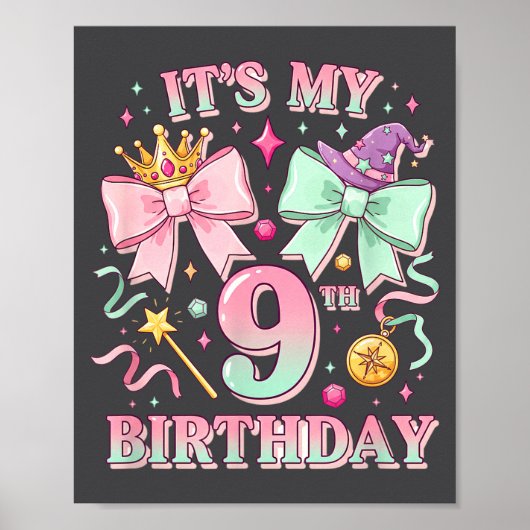 誕生日 お誕生日おめでとう かわいい魔法のプリンス ポスター (正面)