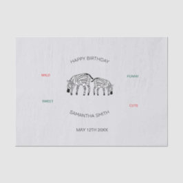 誕生日、かわいい幸せなケニアゼブラス 薄葉紙