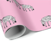 誕生日、かわいい幸せなケニアゼブラピンク ラッピングペーパー (ロールコーナー)