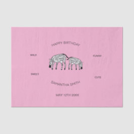 誕生日、かわいい幸せなケニアゼブラピンク 薄葉紙