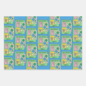 誕生日、かわいらしフローラ・ドパーソナライズされたードル ラッピングペーパーシート (正面)