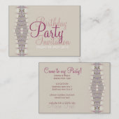 誕生日+すべての行事パーティの招待状カード 名刺 (正面/裏面)