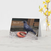 誕生日、すべての行事黒カラスグリーティングカード カード (黄色い花)