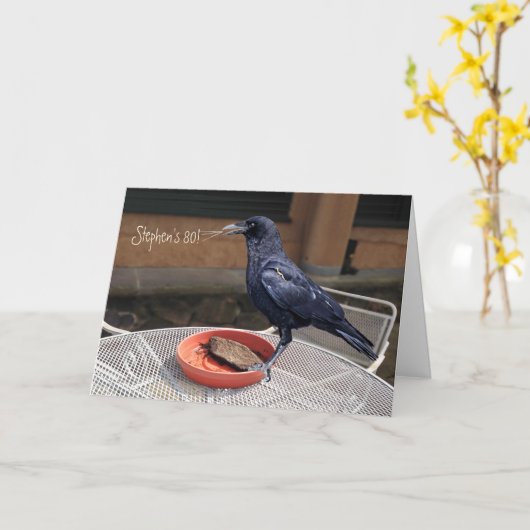 誕生日、すべての行事黒カラスグリーティングカード カード (黄色い花)