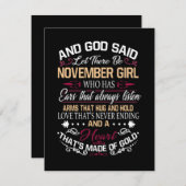 誕生日 | そして神は十一月の女の子を創造した 招待状 (正面/裏面)