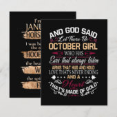 誕生日 | そして神は十月生まれの女の子を創った 招待状 (正面/裏面)