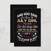 誕生日 | そして神は7月の女の子がいますようにと言った サンキューカード (正面/裏面)