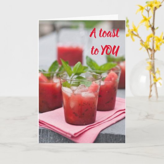 ***「誕生日」で乾杯*** カード (黄色い花)