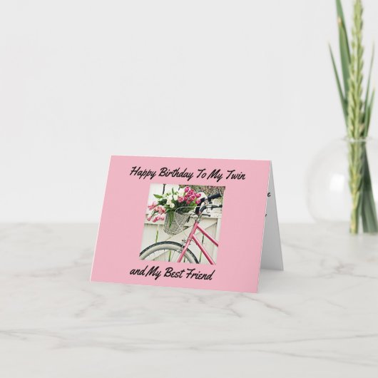 *誕生日*は、私の*ツインシスター*に希望を持っています。 カード (正面)
