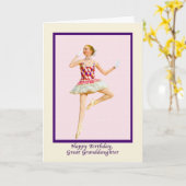 誕生日、ひ孫娘、バレリーナ カード (黄色い花)