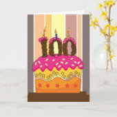 誕生日 – ろうそく付きケーキ100 - 100th birthday g カード (黄色い花)