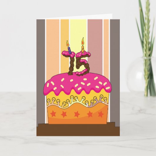 誕生日 – ろうそく付きケーキ75 - 75th birthday gr カード (正面)