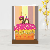 誕生日 – ろうそく付きケーキ90 - 90th birthday gr カード (黄色い花)