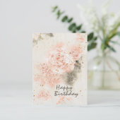 誕生日「わたしはあなたを愛している」聖書の一節 ピンクのバラ ポストカード (スタンド正面)