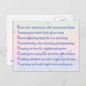 誕生日(アクロスティック) ポストカード (正面/裏面)