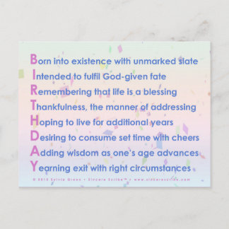 誕生日（アクロスティック） ポストカード