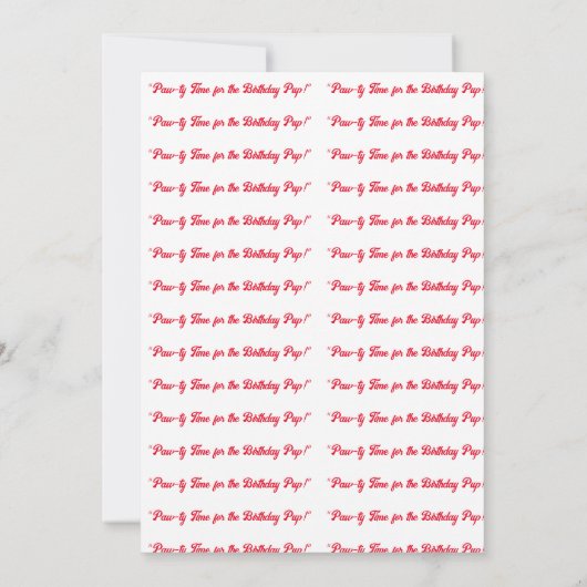 「誕生日・アップの時間を！」 招待状 (裏面)