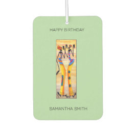 誕生日、アフリカアート水彩画素晴らし舞 カーエアーフレッシュナー