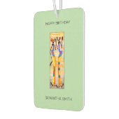 誕生日、アフリカアート水彩画素晴らし舞 カーエアーフレッシュナー (左)